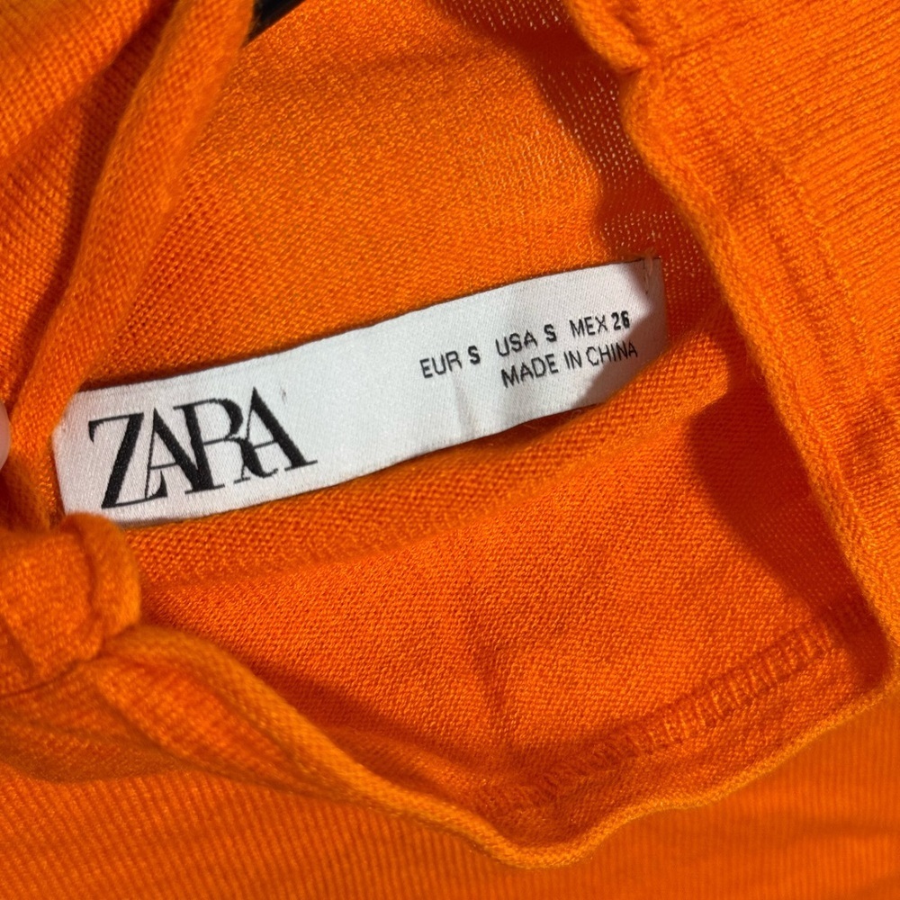 Zara Vibrant Orange Long Sleeve Top - Picture 3 of 3